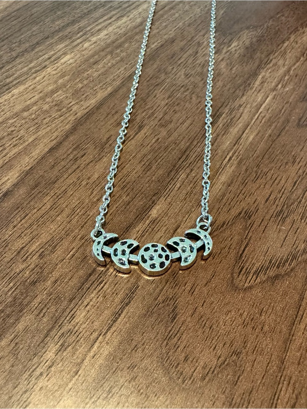 Celestial Silver-Tone Moon Phase Necklace